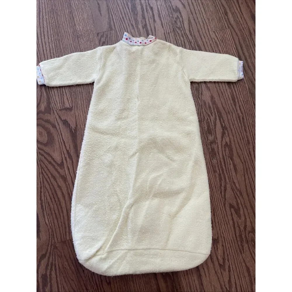 VTG Carter's Baby Sleep Sack Wearable Blanket Yellow Fleece Embroidered 0-9M